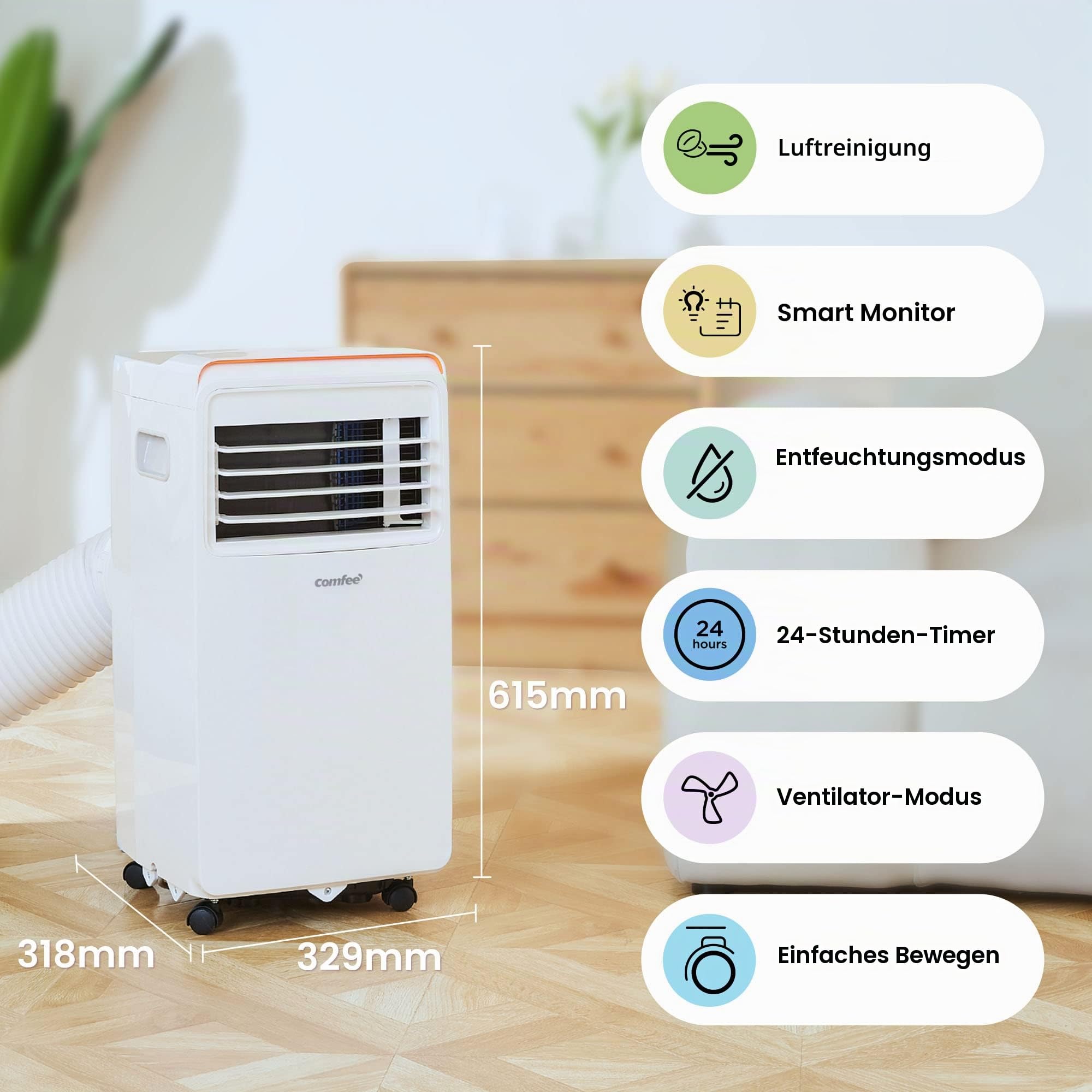 comfee-mobile-9000-pro-mobiles-klimager-t-9000-btu-2-6-kw-mit-h13-hepa-filter image 2