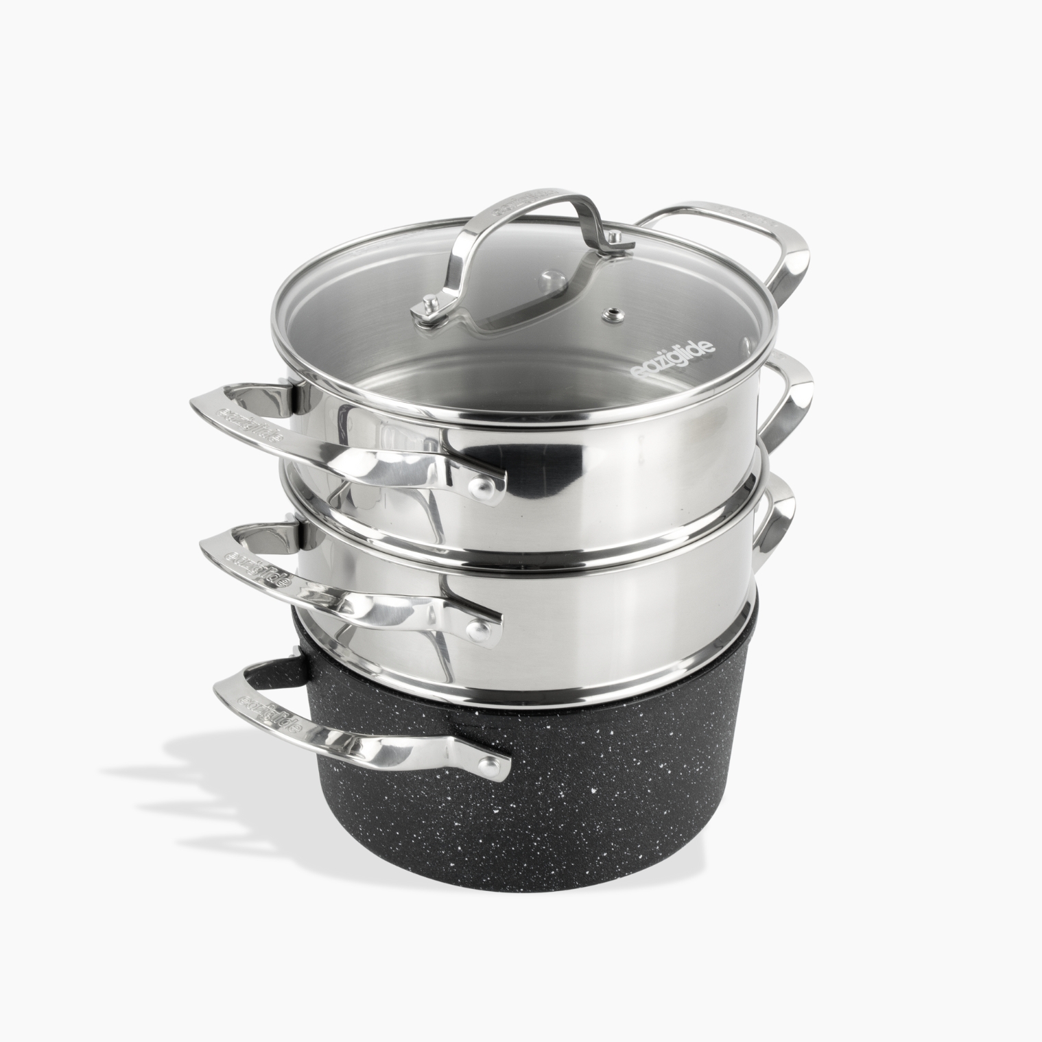 eaziglide-neverstick2-20cm-3-tlg-dampfgarer-set image 1