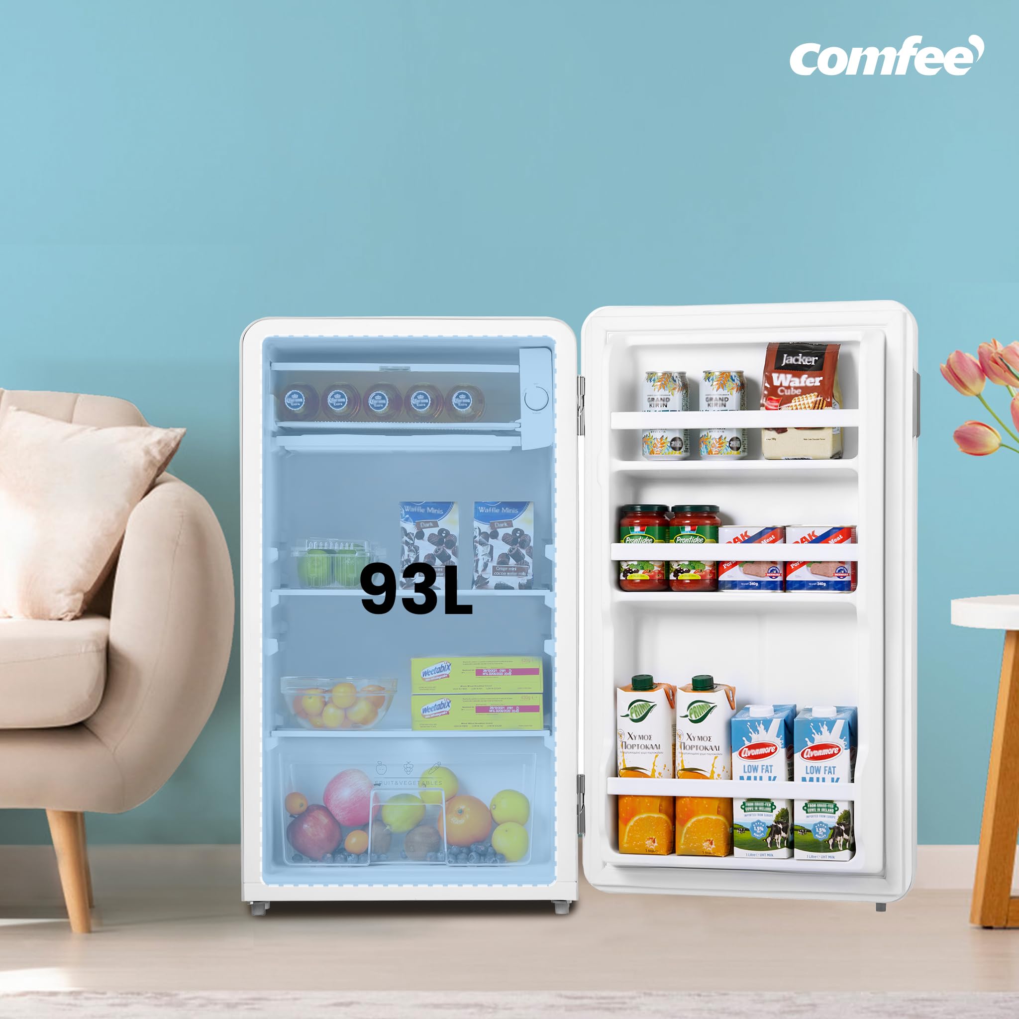 comfee-rcd93wh2rt-e-kleiner-k-hlschrank-retro-93l-wei image 2