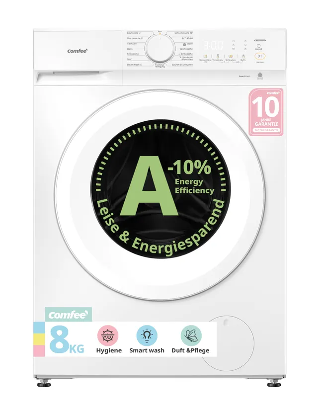comfee-cf08ewp05w-frontlader-waschmaschine-8kg-a-10 image 1