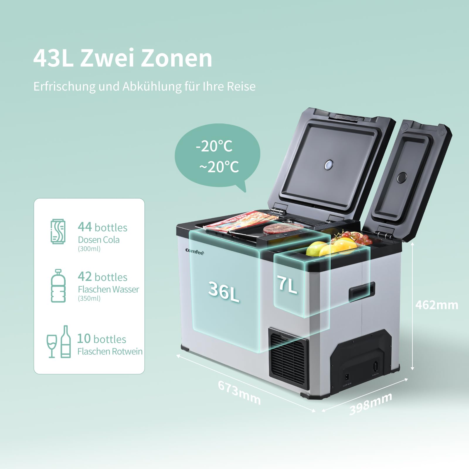 comfee-rcp43ds3-e-43l-kompressor-k-hlbox-dual-zonen image 8