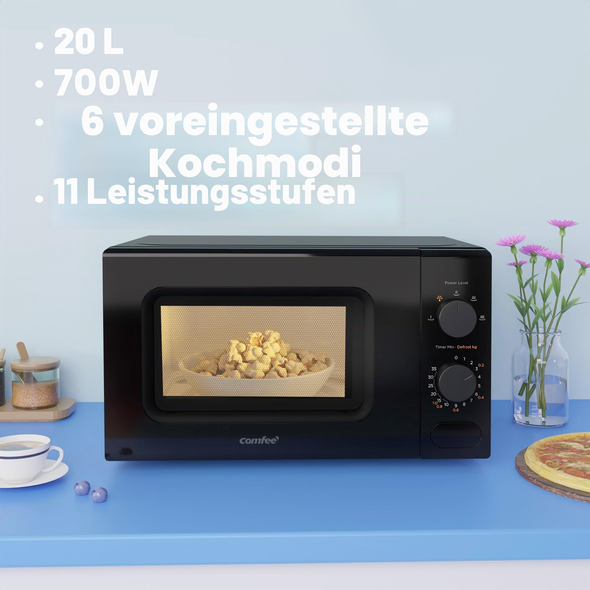 comfee-cm-m202cc-bk-mikrowelle-20l-700w-schwarz image 8