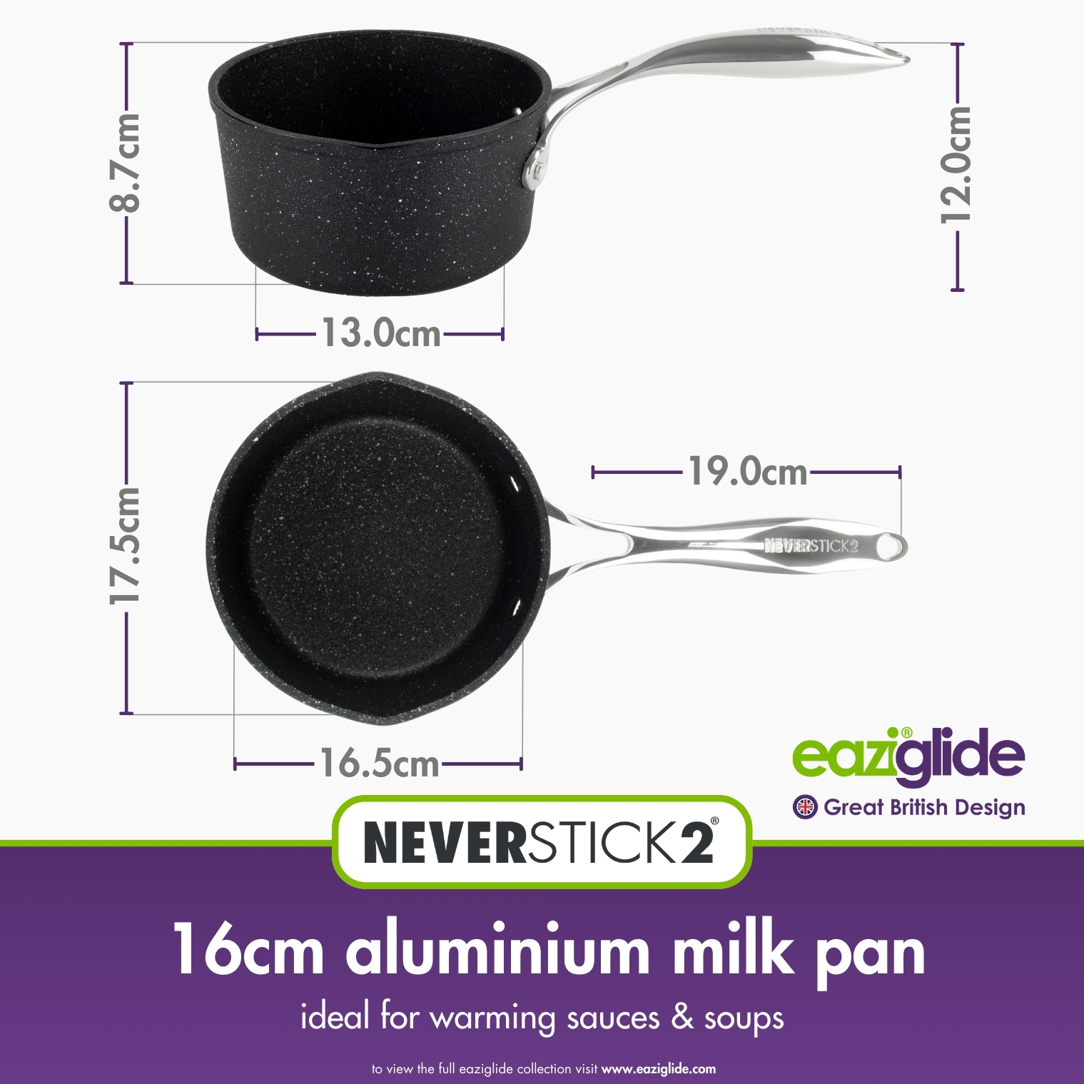 eaziglide-neverstick2-16cm-milchtopf-1-1l image 2
