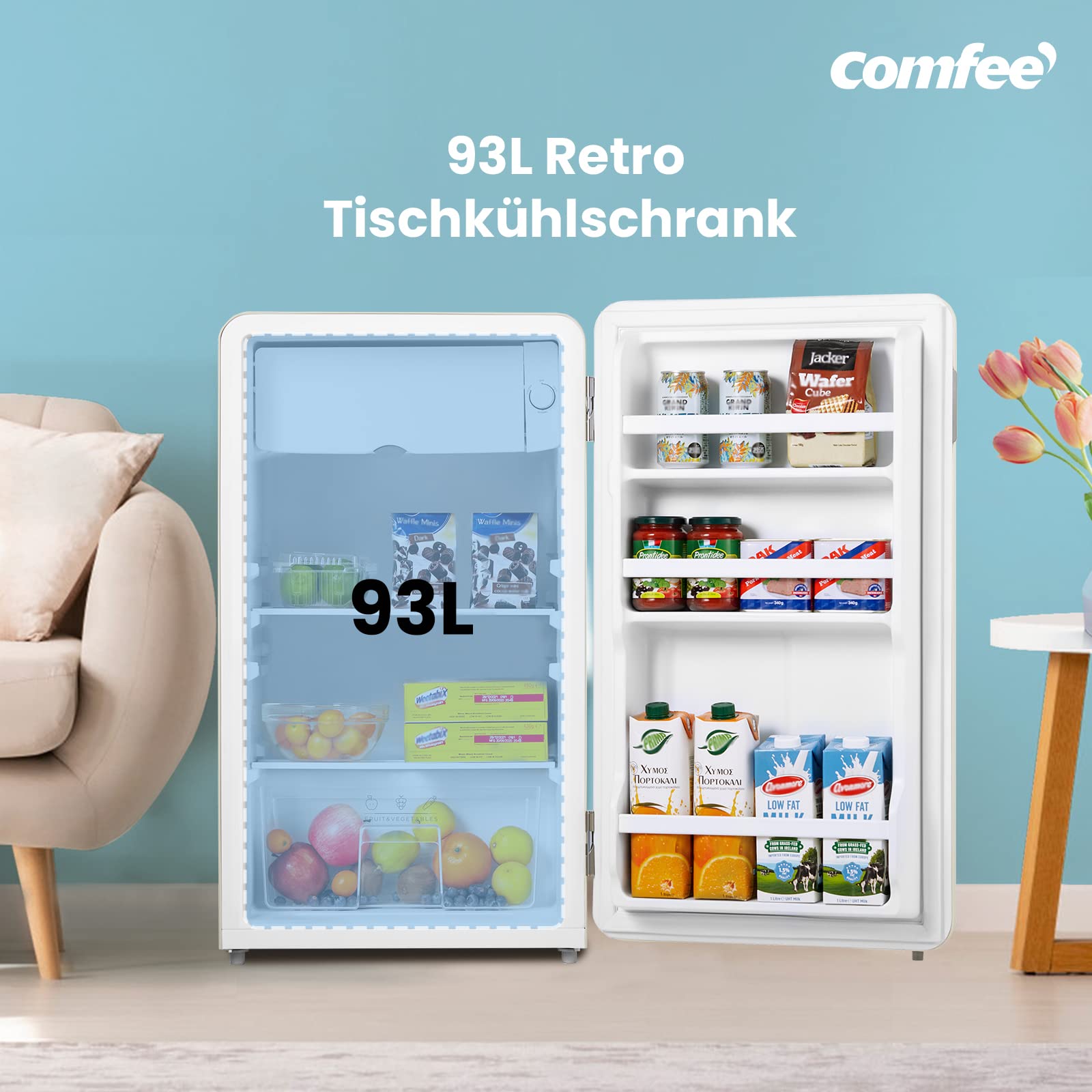 comfee-rcd93be1rt-e-tischk-hlschrank-retro-93l-beige image 5