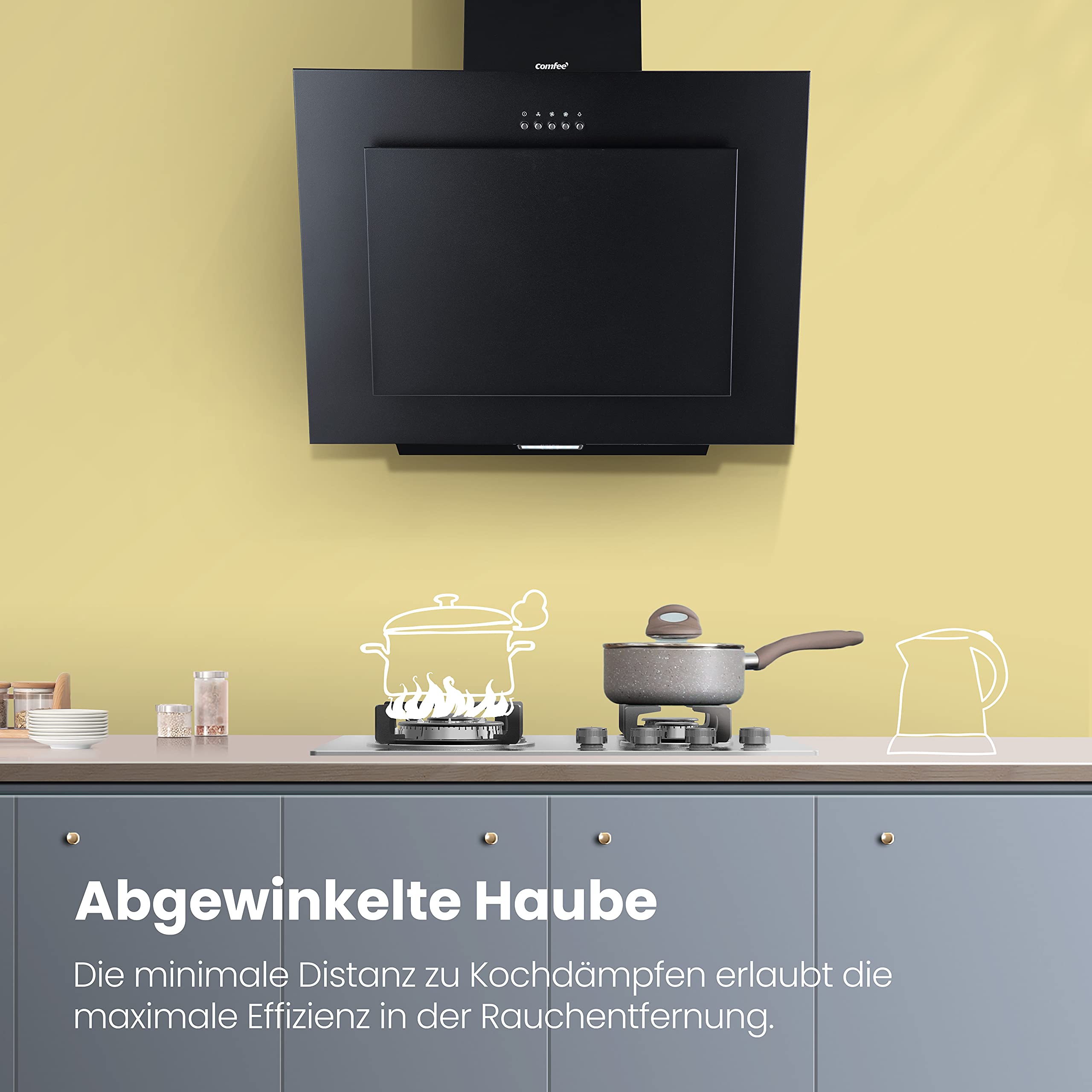 comfee-chk-3-6b-schr-ghaube-60-cm-schwarz image 2