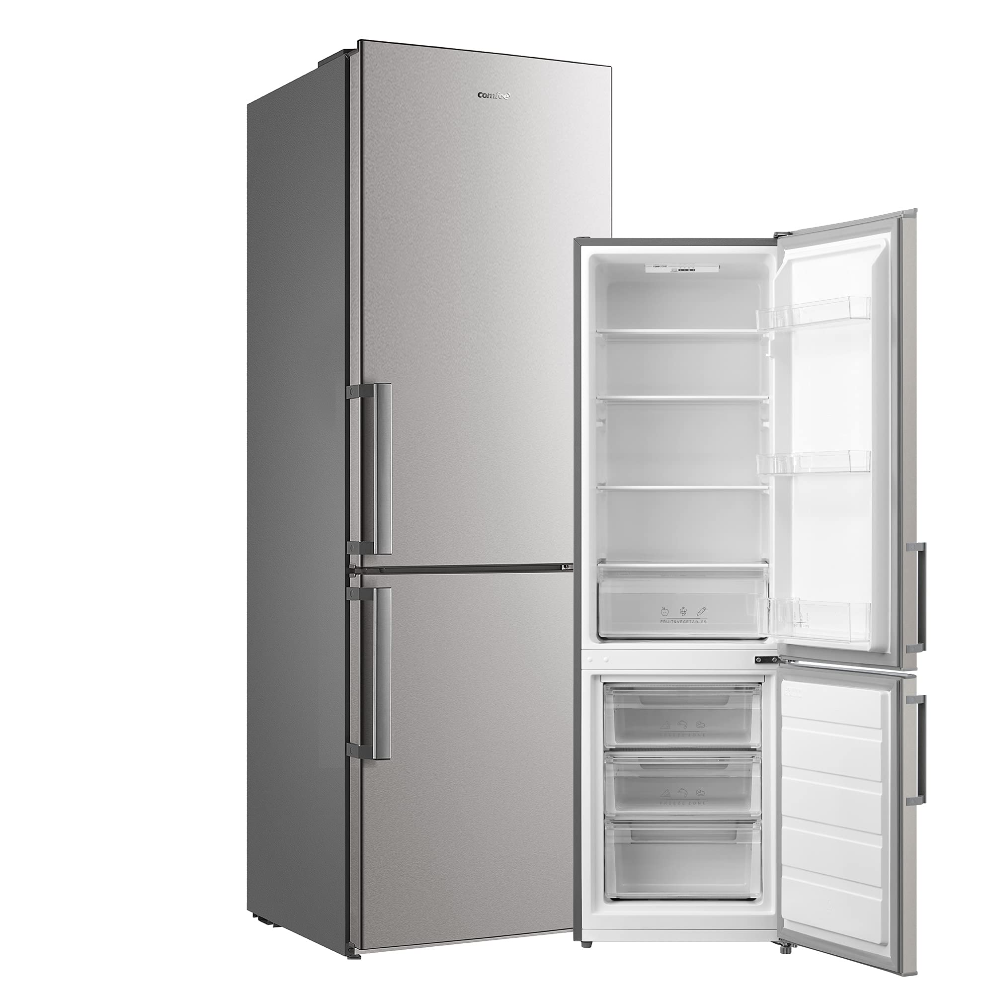 comfee-rcb357ds2gh-k-hl-gefrierkombination-259-l-180-cm-silber image 1