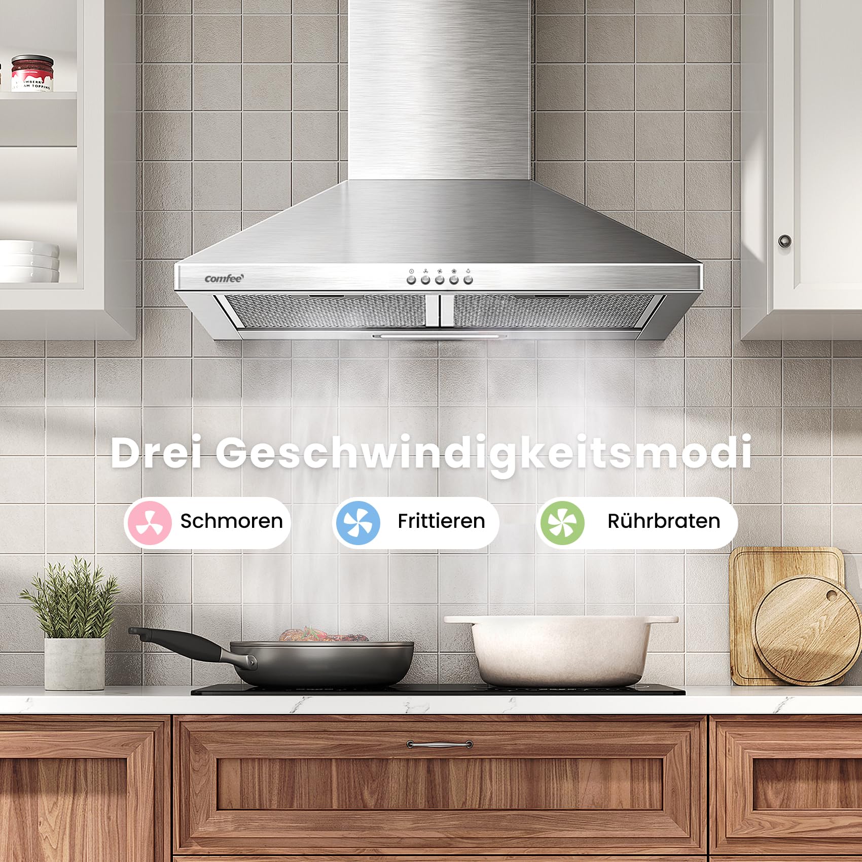 comfee-cht-3-6b-dunstabzugshaube-60-cm-umluft-abluft-silber image 4