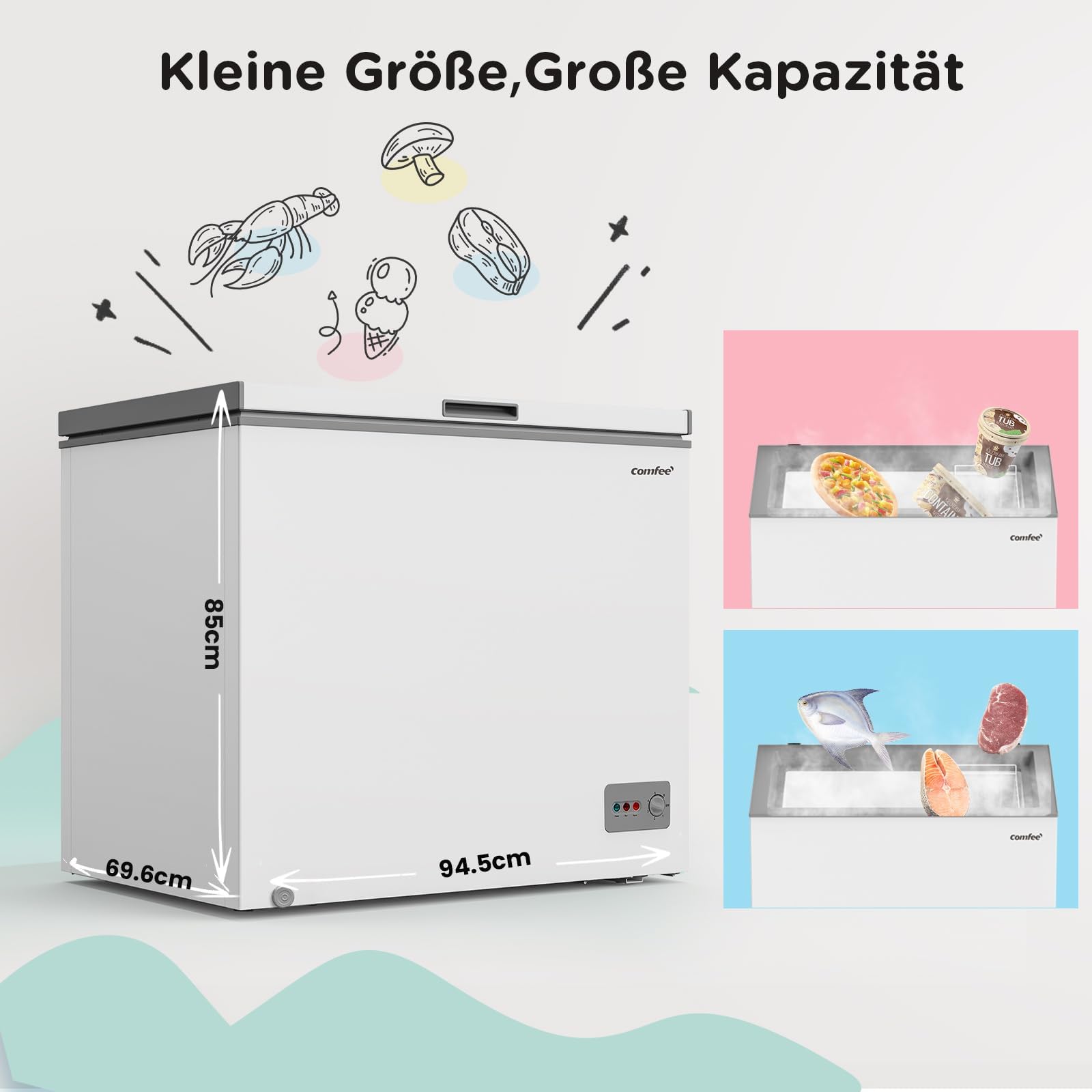 comfee-200l-gefriertruhe-freistehend-energieklasse-a-inverter image 6