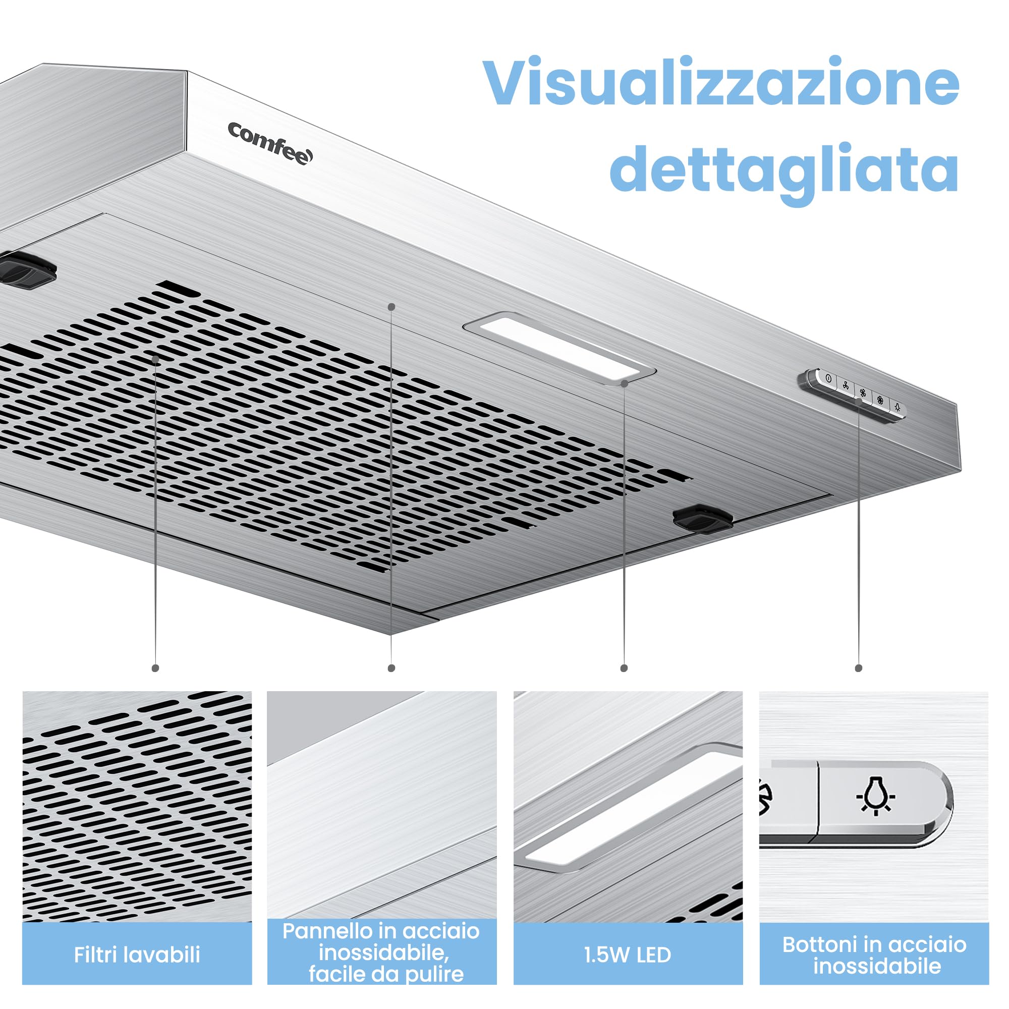 comfee-slif17ss-60-unterbau-dunstabzugshaube-60-cm-silber image 6