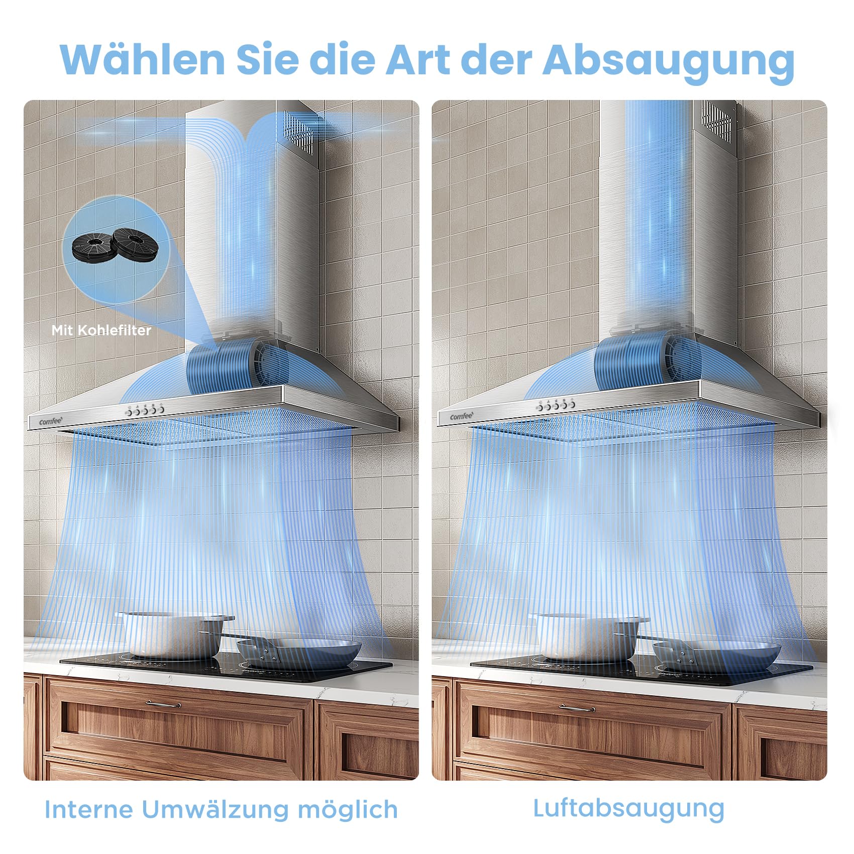 comfee-cht-3-6b-dunstabzugshaube-60-cm-umluft-abluft-silber image 3
