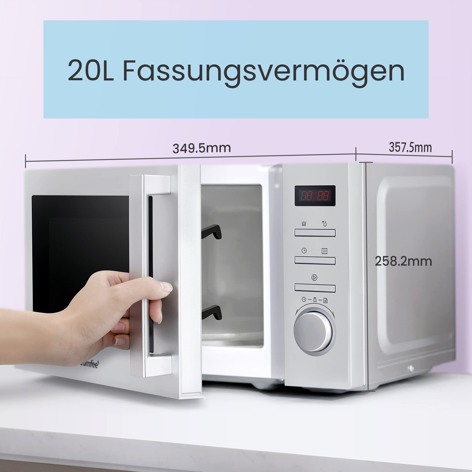 comfee-cmgo-20sf-sdi-mikrowelle-mit-grill-20-l-silber image 2