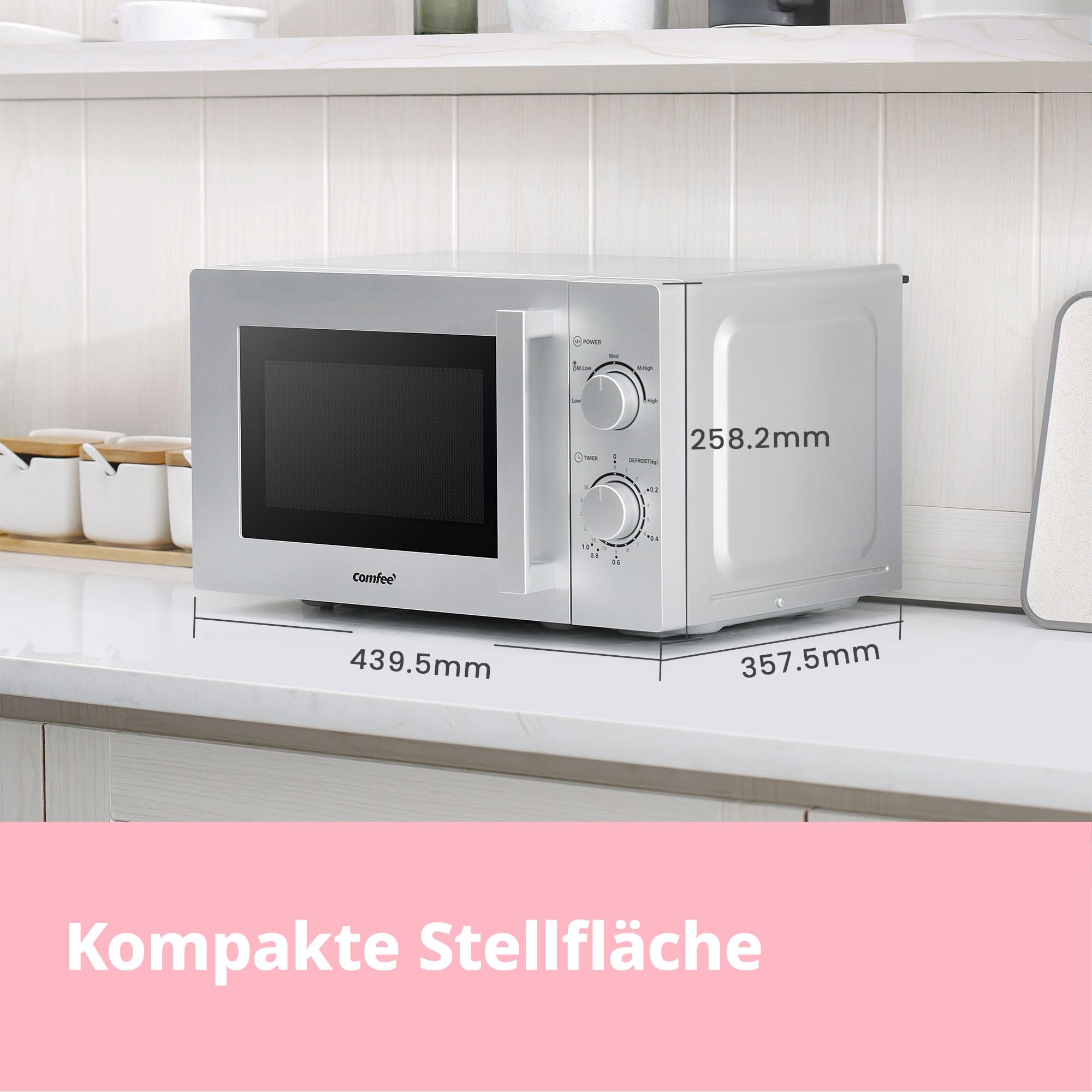 comfee-cmsn-20-si-solo-mikrowelle-20l-700w-silber image 5
