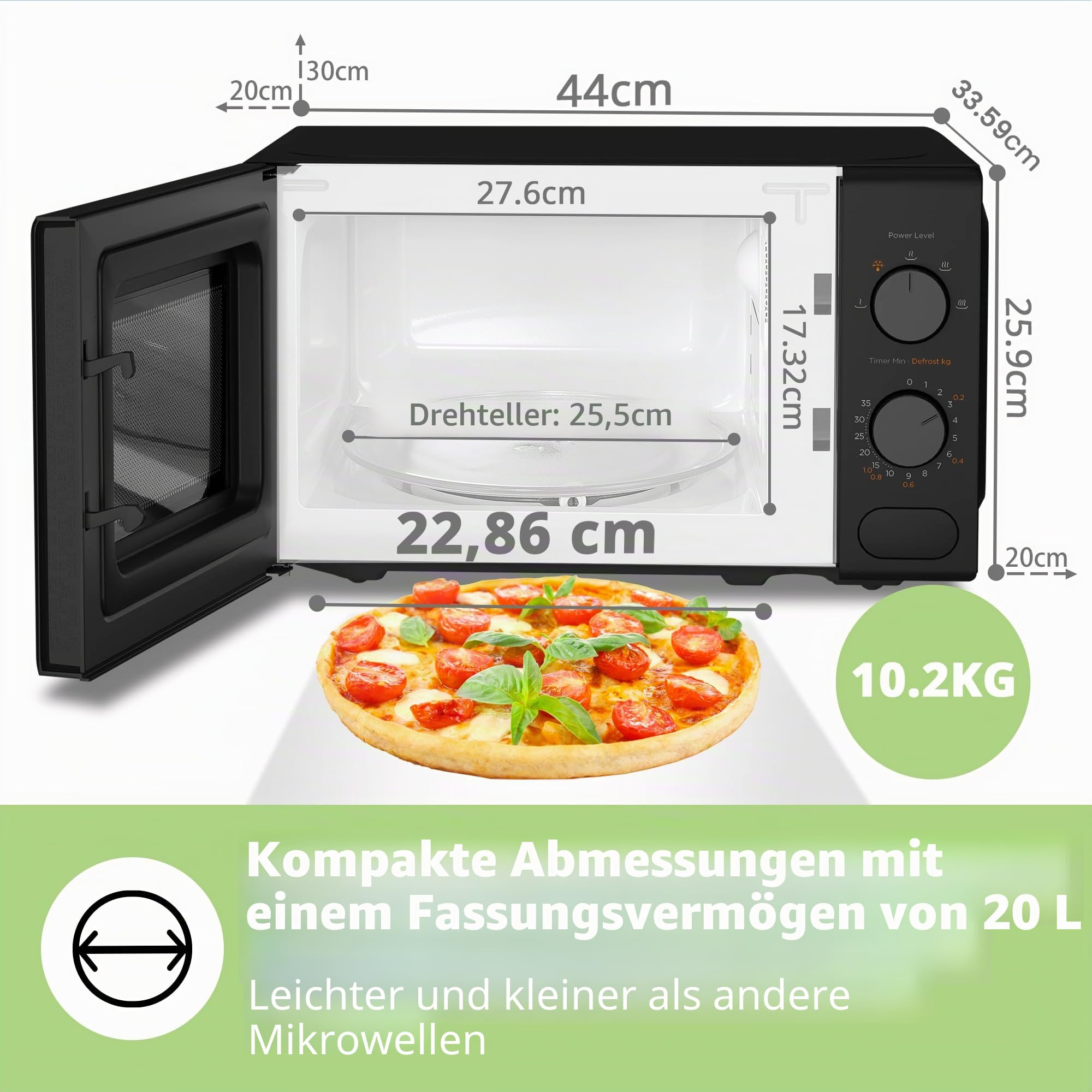comfee-cm-m202cc-bk-mikrowelle-20l-700w-schwarz image 5
