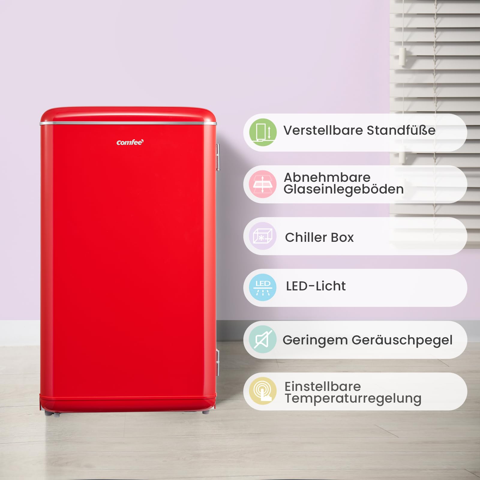 comfee-rcd93re2eurt-e-retro-k-hlschrank-93-l-rot image 2