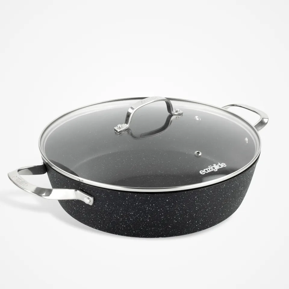 eaziglide-neverstick2-32cm-flache-kasserolle-mit-deckel image 1