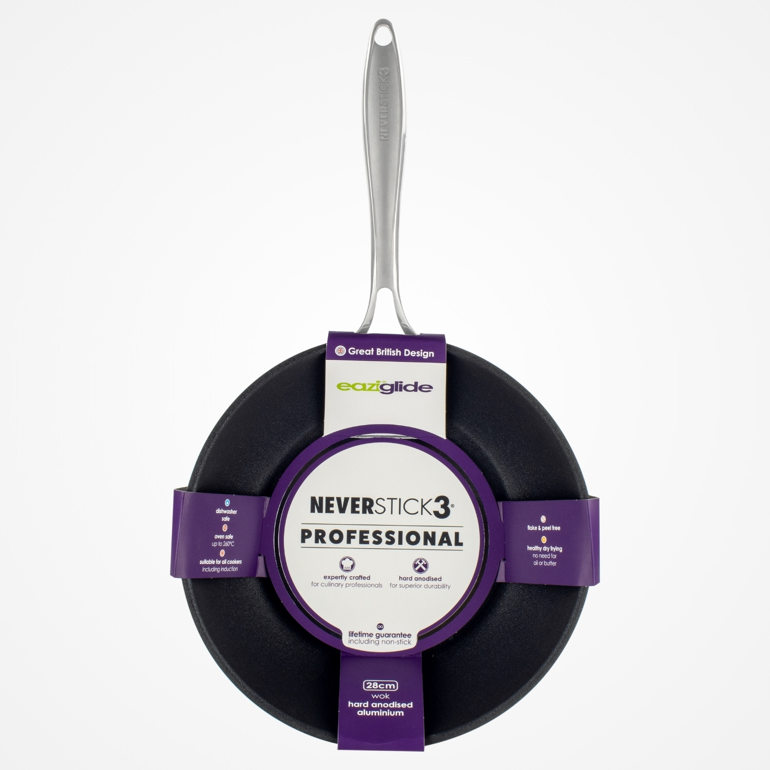 eaziglide-neverstick3-professional-wok-28-cm image 6