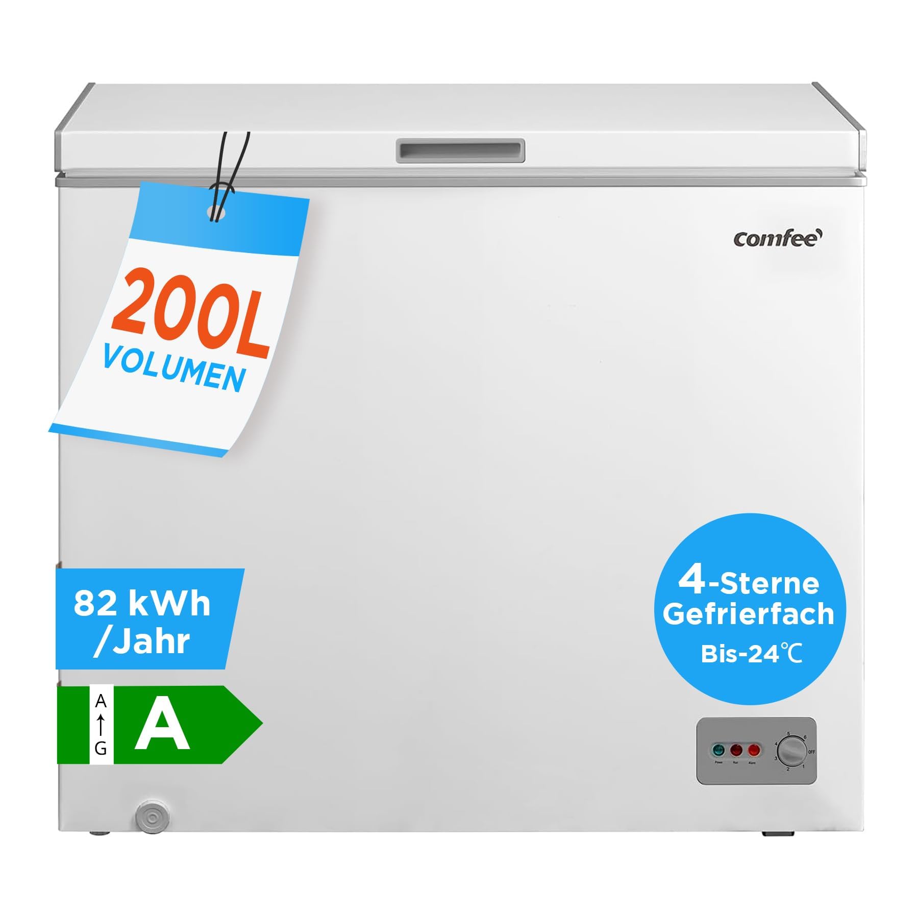 comfee-200l-gefriertruhe-freistehend-energieklasse-a-inverter image 1
