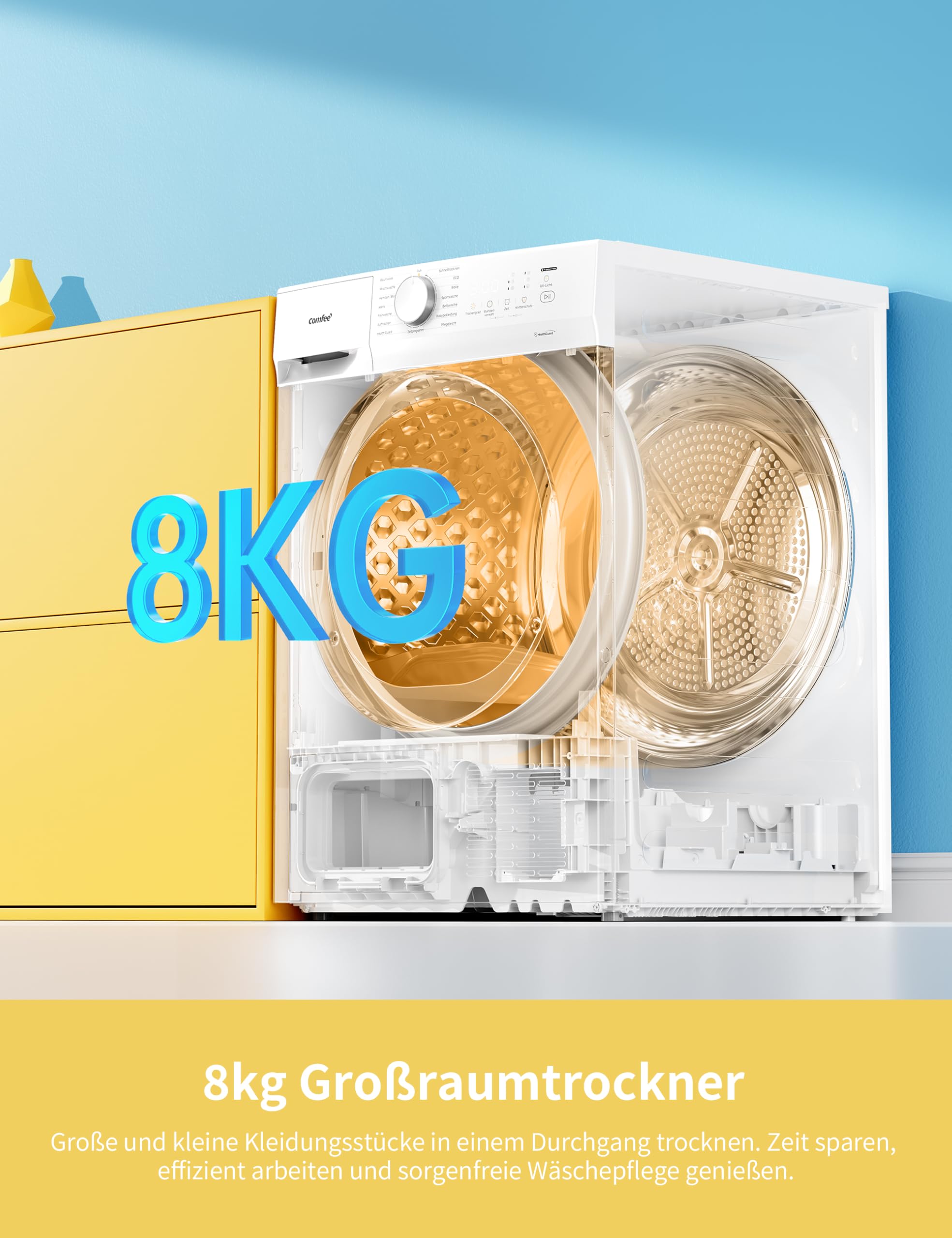 comfee-cd08ehp05w-w-rmepumpentrockner-8-kg-energieklasse-d-wei image 8