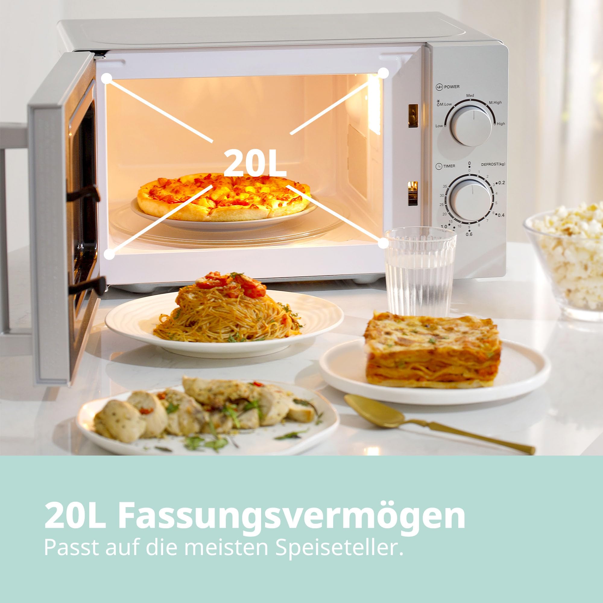 comfee-cmsn-20-si-solo-mikrowelle-20l-700w-silber image 3